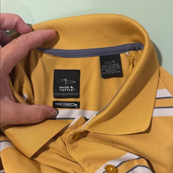 Page & Tuttle Cool Swing Mustard Yellow Golf Polo- L - Picture 6 of 6